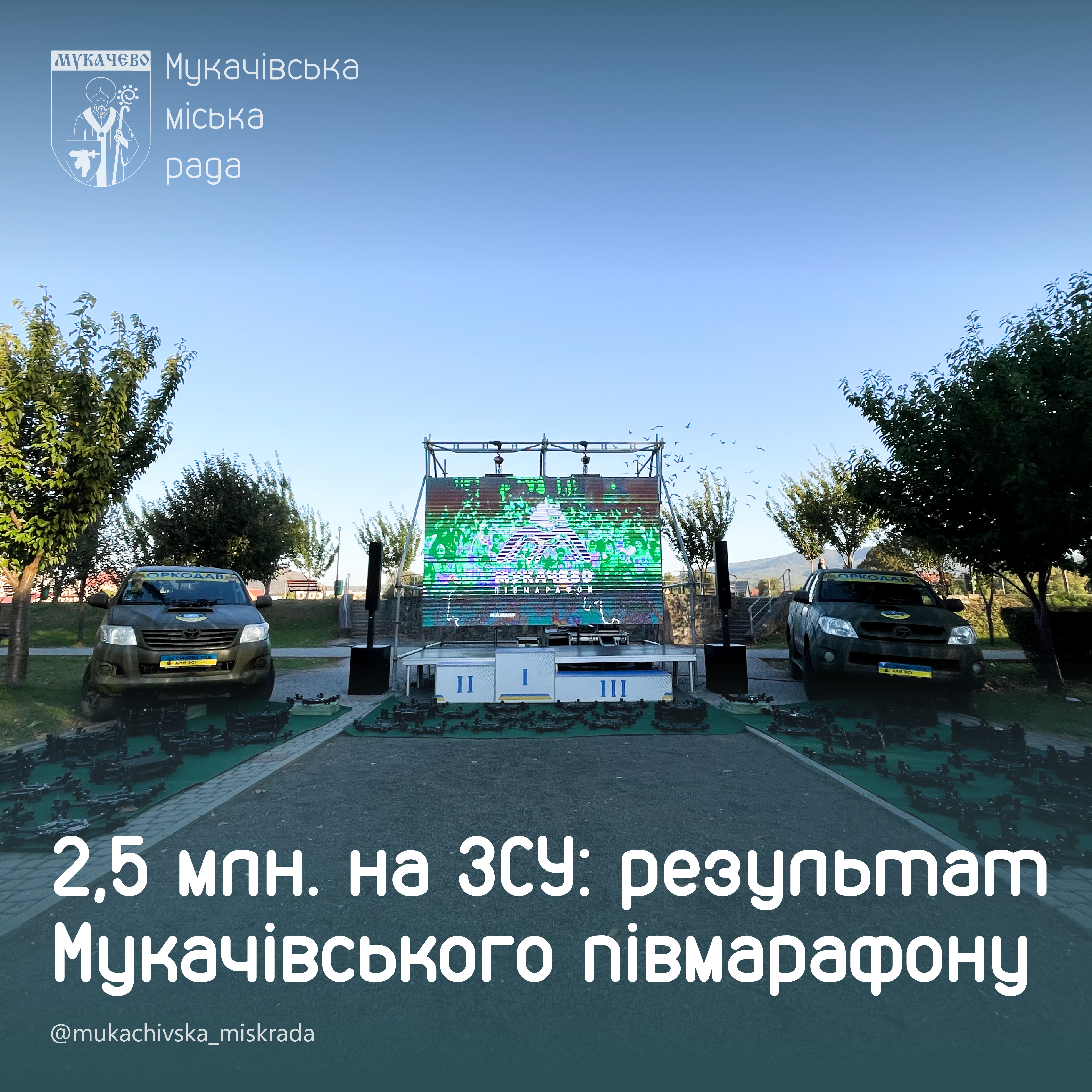 За підсумками Мукачівського півмарафону вдалося зібрати 2,5 млн грн на ЗСУ